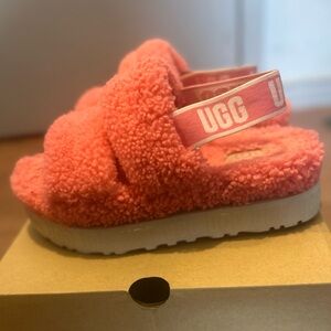 UGG Coral Fluff Slide with Branded Heel Strap
